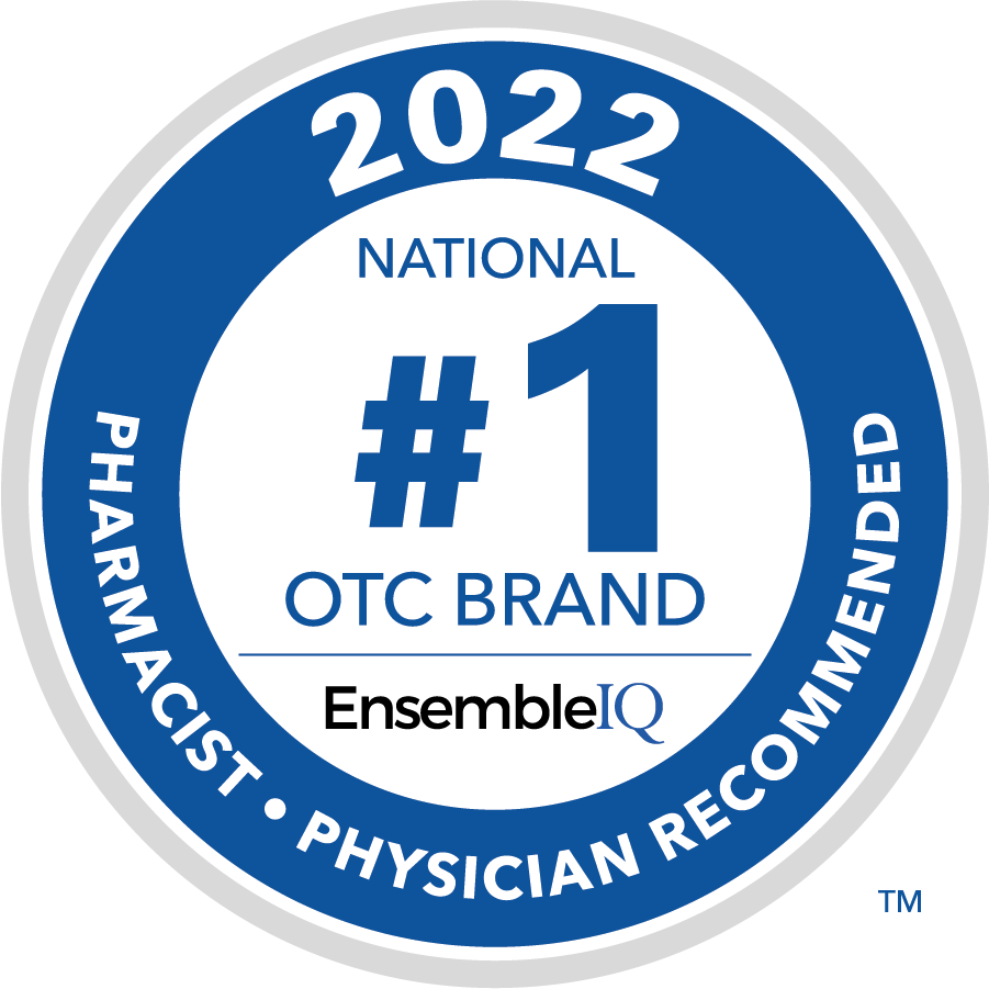 2022 No1 OTC Brand Badge. Pharmacist Physician Recommended